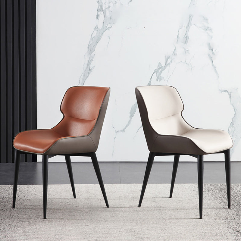 Industrial Faux Leather Dining Chairs Wingback Arm Side Chair for Kitchen