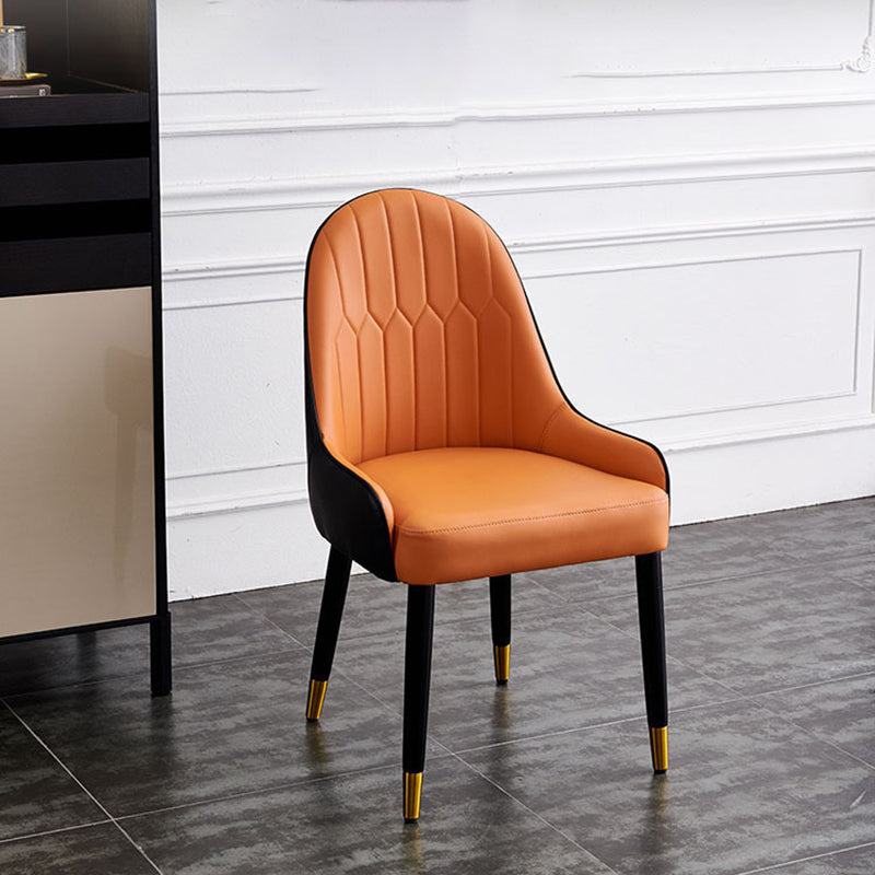 Leather Dining Side Chair Scandinavian Design Arm Solid Back Dining Side Chairs Clearhalo 'Dining Chairs' 'Dining Tables & Seating' 'dining_chair' 'furn' 'furn_dining_chair' 'Furniture' 'Kitchen & Dining Furniture' 5682026
