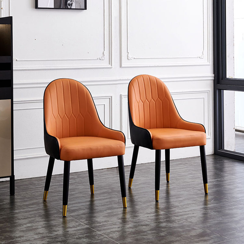 Leather Dining Side Chair Scandinavian Design Arm Solid Back Dining Side Chairs Clearhalo 'Dining Chairs' 'Dining Tables & Seating' 'dining_chair' 'furn' 'furn_dining_chair' 'Furniture' 'Kitchen & Dining Furniture' 5682029