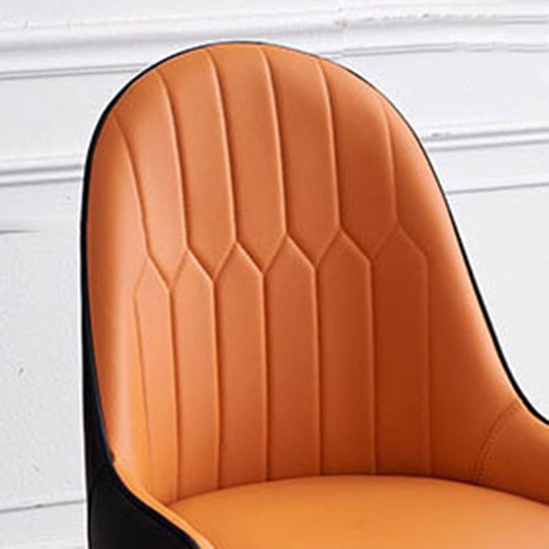 Leather Dining Side Chair Scandinavian Design Arm Solid Back Dining Side Chairs Clearhalo 'Dining Chairs' 'Dining Tables & Seating' 'dining_chair' 'furn' 'furn_dining_chair' 'Furniture' 'Kitchen & Dining Furniture' 5682037