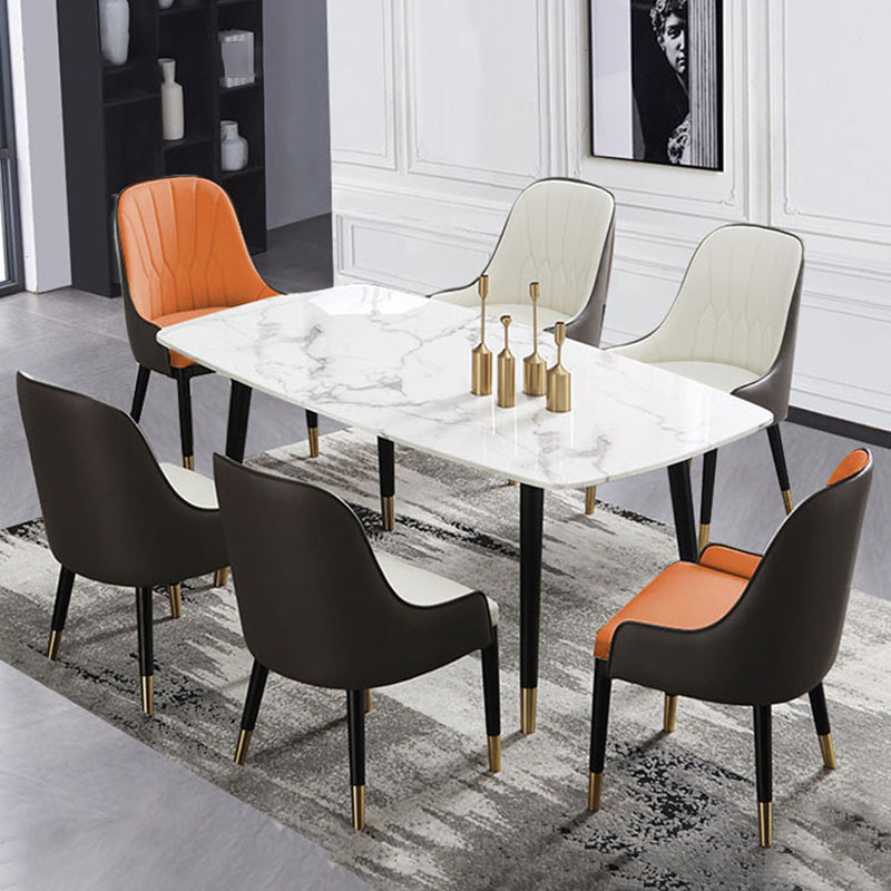 Leather Dining Side Chair Scandinavian Design Arm Solid Back Dining Side Chairs Clearhalo 'Dining Chairs' 'Dining Tables & Seating' 'dining_chair' 'furn' 'furn_dining_chair' 'Furniture' 'Kitchen & Dining Furniture' 5682038