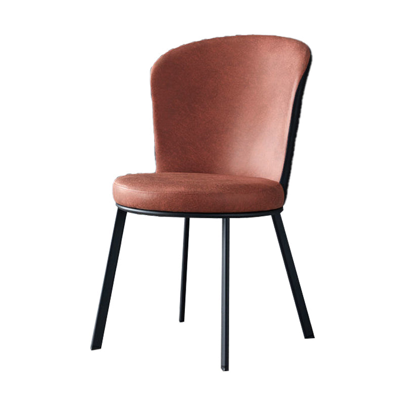 Industrial Faux Leather Dining Chairs Solid Back Armless Dining Chair