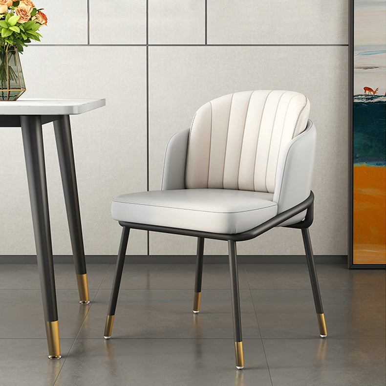 Upholstered Side Chairs Nordic Design Solid Back Armless Dining Chairs