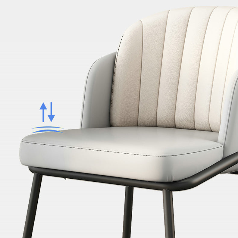 Upholstered Side Chairs Nordic Design Solid Back Armless Dining Chairs