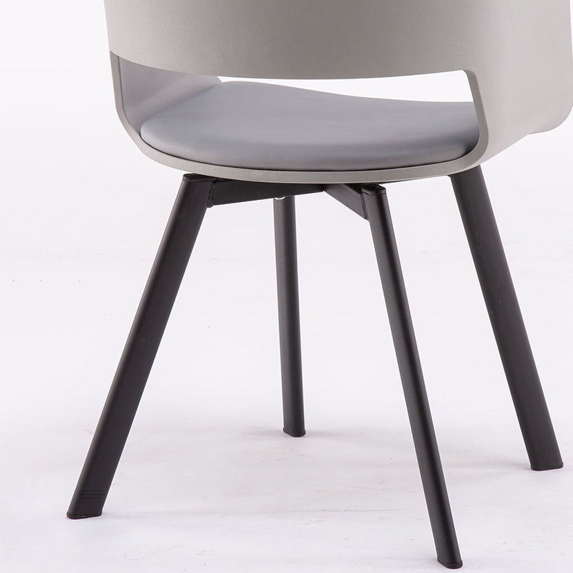 現代的なダイニングアームチェアマット仕上げプラスチックオープンバックチェア