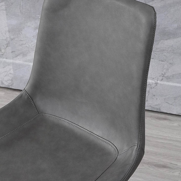 フェイクレザーダイニングチェアインダストリアルアームソリッドバックダイニングサイドチェア