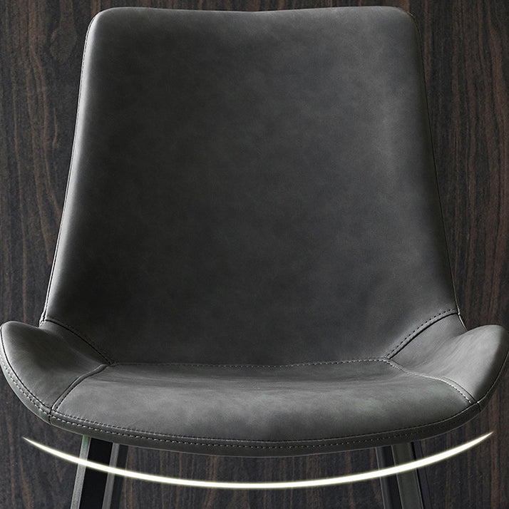 フェイクレザーダイニングチェアインダストリアルアームソリッドバックダイニングサイドチェア