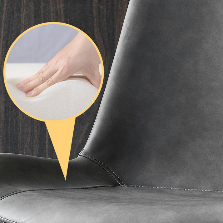 フェイクレザーダイニングチェアインダストリアルアームソリッドバックダイニングサイドチェア