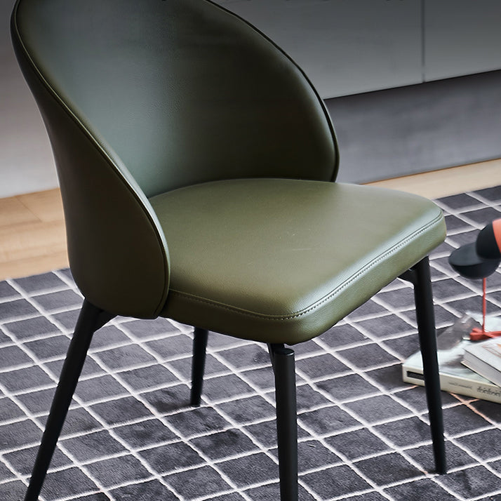 Solid Back Armless Chair Industrial Design PU Leather Dining Chairs Clearhalo 'Dining Chairs' 'Dining Tables & Seating' 'dining_chair' 'furn' 'furn_dining_chair' 'Furniture' 'Kitchen & Dining Furniture' 5682214
