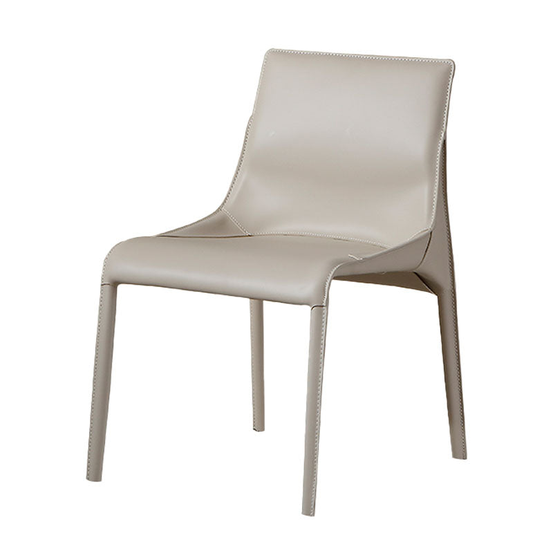 Contemporary Leather Dining Armless Chair Metal Dining Chair for Restaurant Use