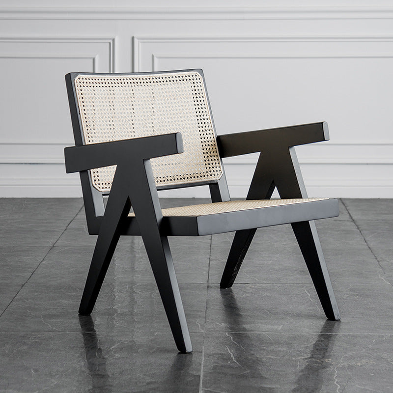 現代バルコニーウッドアームチェアマット仕上げオープンダイニングチェア