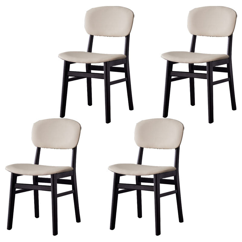 Contemporary Restaurant Wood Side Chair Matte Finish Open Back Dining Chair Black 4 Piece Set Clearhalo 'Dining Chairs' 'Dining Tables & Seating' 'dining_chair' 'furn' 'furn_dining_chair' 'Furniture' 'Kitchen & Dining Furniture' 5682249