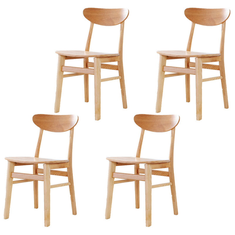 Contemporary Restaurant Wood Side Chair Matte Finish Open Back Dining Chair Natural 4 Piece Set Clearhalo 'Dining Chairs' 'Dining Tables & Seating' 'dining_chair' 'furn' 'furn_dining_chair' 'Furniture' 'Kitchen & Dining Furniture' 5682251