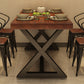 Square Wooden Dining Table Industrial Brown Top Table with Black Frame Clearhalo 'Dining Tables & Seating' 'Dining Tables' 'dining_table' 'furn' 'furn_dining_table' 'Furniture' 'Kitchen & Dining Furniture' 5682265