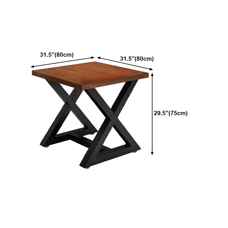 Square Wooden Dining Table Industrial Brown Top Table with Black Frame Clearhalo 'Dining Tables & Seating' 'Dining Tables' 'dining_table' 'furn' 'furn_dining_table' 'Furniture' 'Kitchen & Dining Furniture' 5682273