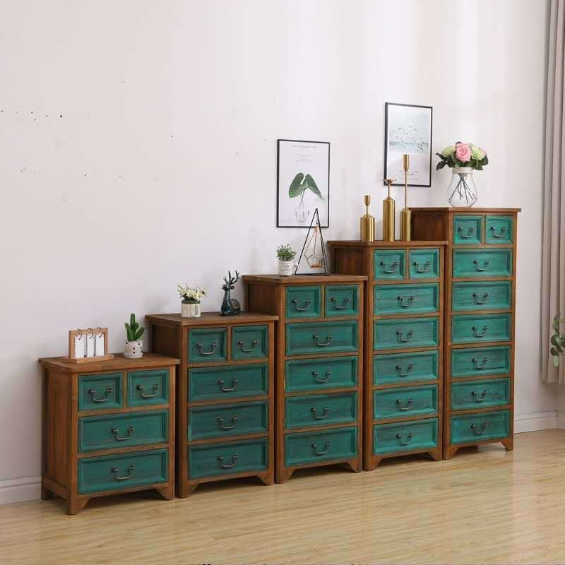 13.77" Wide Accent Chest with Drawers Mid-Century Modern Rectangle Chest
