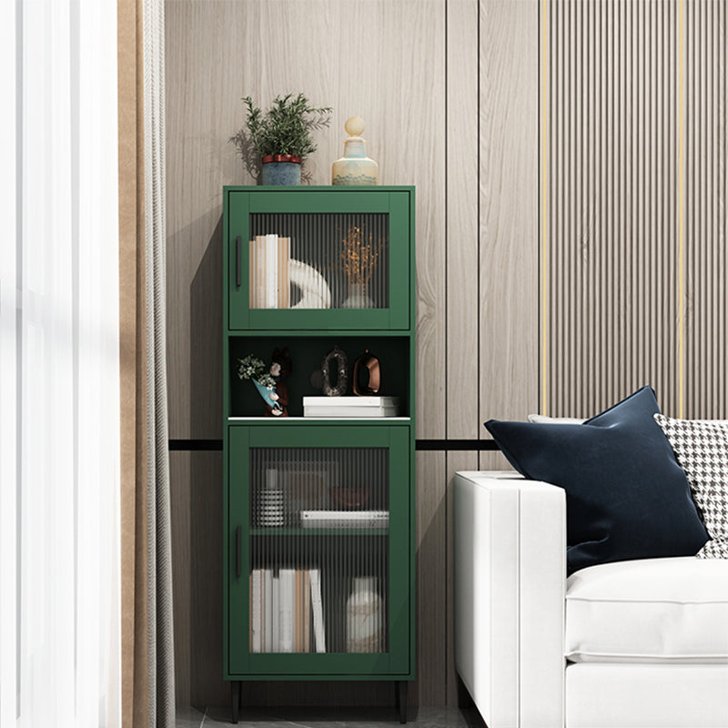 Armoire de rangement en bois moderne avec 2 étagères de rangement et vitre