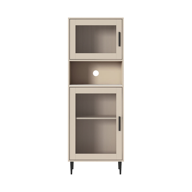 Armoire de rangement en bois moderne avec 2 étagères de rangement et vitre