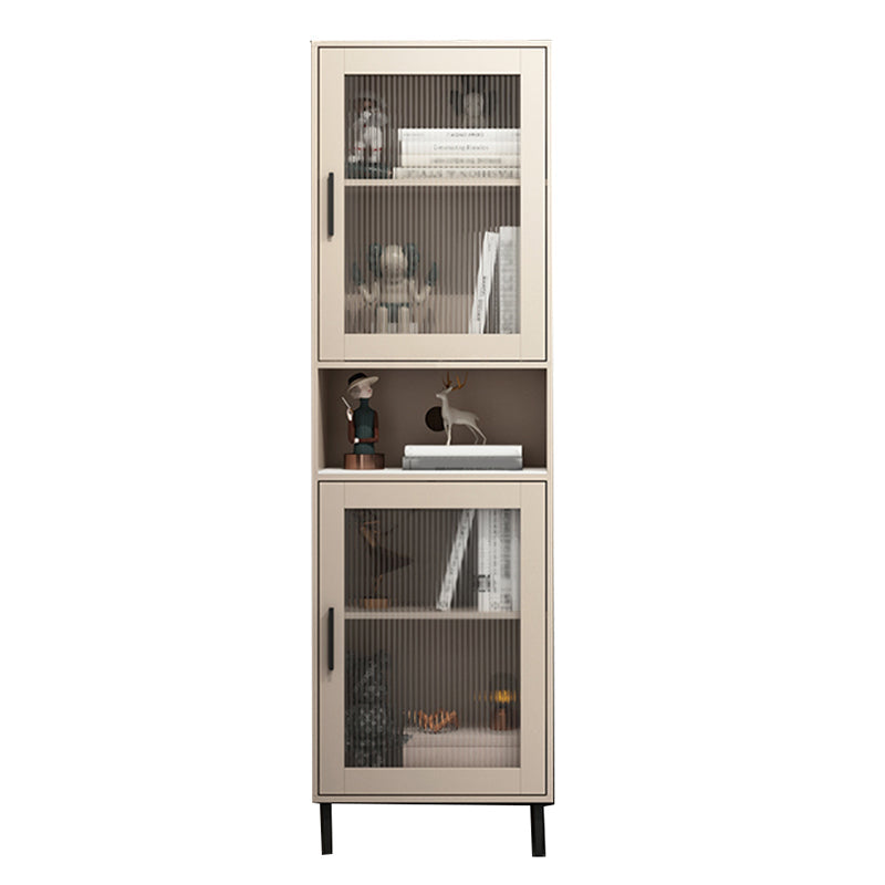 Armoire de rangement en bois moderne avec 2 étagères de rangement et vitre