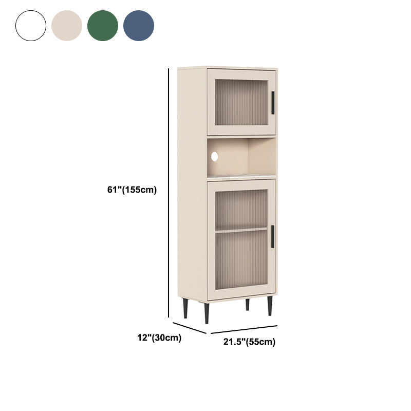 Moderne houten opbergkast met 2 opbergplank en glas in paniek