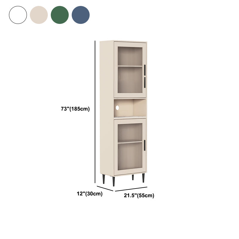 Moderne houten opbergkast met 2 opbergplank en glas in paniek