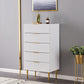 Modern 15.74" Wide Accent Chest Solid Wood Soft Close Drawers Chest White 5 Clearhalo 'Cabinets & Chests' 'cabinets_chests' 'furn' 'furn_cabinets_chests' 'Furniture' 'Living Room Furniture' 5682505