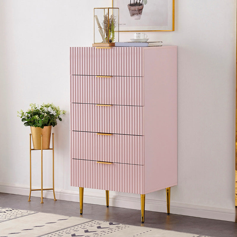 Modern 15.74" Wide Accent Chest Solid Wood Soft Close Drawers Chest Pink 5 Clearhalo 'Cabinets & Chests' 'cabinets_chests' 'furn' 'furn_cabinets_chests' 'Furniture' 'Living Room Furniture' 5682506