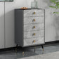 15.74" Wide Modern Accent Chest with Soft Close Drawers Wood Chest Grey 5 Clearhalo 'Cabinets & Chests' 'cabinets_chests' 'furn' 'furn_cabinets_chests' 'Furniture' 'Living Room Furniture' 5682541