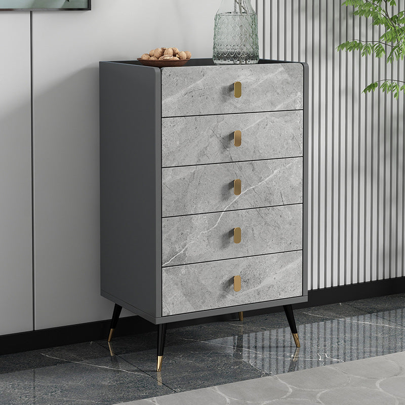 15.74" Wide Modern Accent Chest with Soft Close Drawers Wood Chest Grey 5 Clearhalo 'Cabinets & Chests' 'cabinets_chests' 'furn' 'furn_cabinets_chests' 'Furniture' 'Living Room Furniture' 5682541