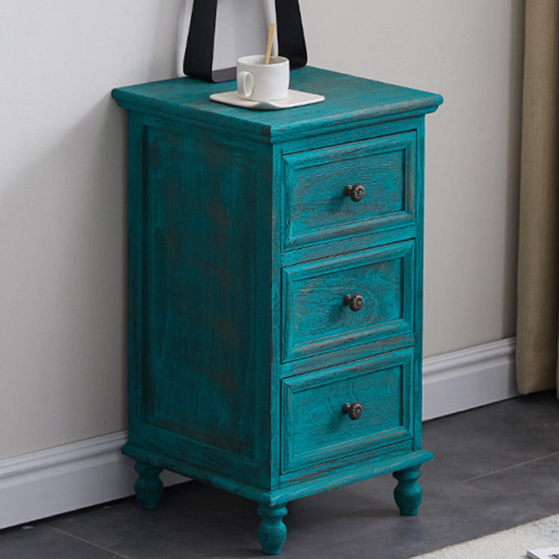 Solid Wood Accent Chest with Drawers 13.77" Wide Chest with Bun Feet Green 3 Clearhalo 'Cabinets & Chests' 'cabinets_chests' 'furn' 'furn_cabinets_chests' 'Furniture' 'Living Room Furniture' 5682559