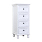 Solid Wood Accent Chest with Drawers 13.77" Wide Chest with Bun Feet White 4 Clearhalo 'Cabinets & Chests' 'cabinets_chests' 'furn' 'furn_cabinets_chests' 'Furniture' 'Living Room Furniture' 5682568