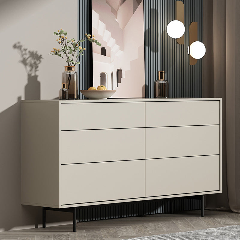 13.77" Wide Modern Accent Chest with 6 Drawers and 4 Straight Black Legs Clearhalo 'Cabinets & Chests' 'cabinets_chests' 'furn' 'furn_cabinets_chests' 'Furniture' 'Living Room Furniture' 5682644