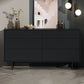 13.77" Wide Modern Accent Chest with 6 Drawers and 4 Straight Black Legs 59"L x 14"W x 31"H Black Clearhalo 'Cabinets & Chests' 'cabinets_chests' 'furn' 'furn_cabinets_chests' 'Furniture' 'Living Room Furniture' 5682648