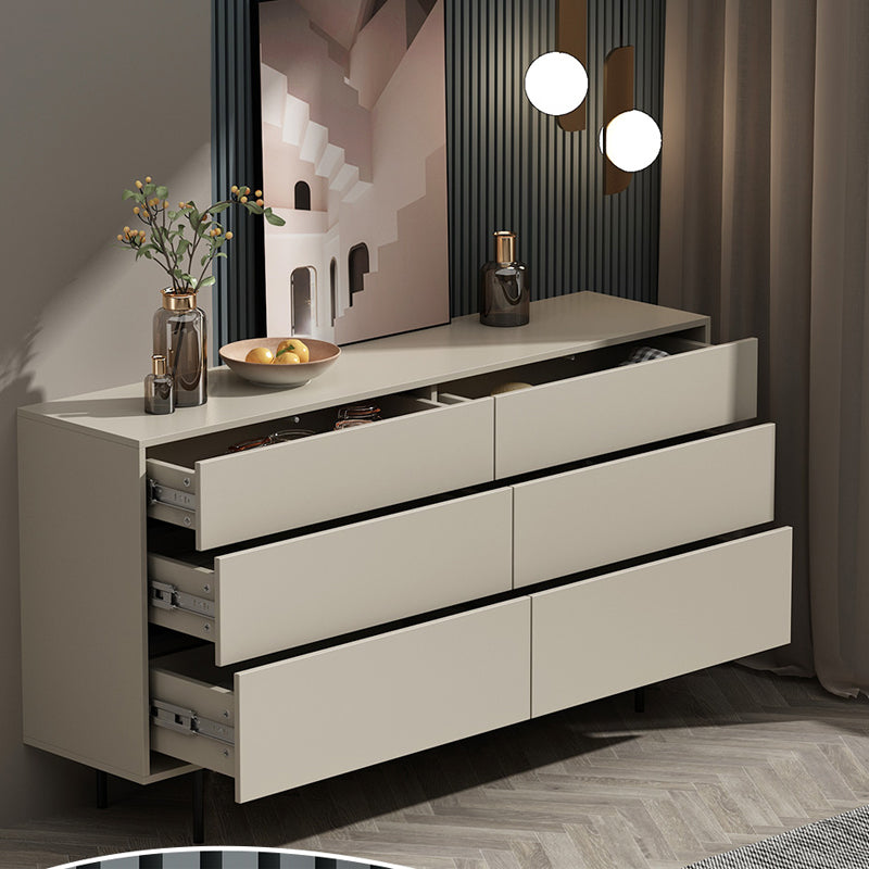 13.77" Wide Modern Accent Chest with 6 Drawers and 4 Straight Black Legs Clearhalo 'Cabinets & Chests' 'cabinets_chests' 'furn' 'furn_cabinets_chests' 'Furniture' 'Living Room Furniture' 5682649