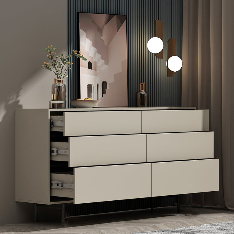 13.77" Wide Modern Accent Chest with 6 Drawers and 4 Straight Black Legs Clearhalo 'Cabinets & Chests' 'cabinets_chests' 'furn' 'furn_cabinets_chests' 'Furniture' 'Living Room Furniture' 5682650