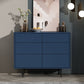 13.77" Wide Modern Accent Chest with 6 Drawers and 4 Straight Black Legs 39"L x 14"W x 31"H Blue Clearhalo 'Cabinets & Chests' 'cabinets_chests' 'furn' 'furn_cabinets_chests' 'Furniture' 'Living Room Furniture' 5682651