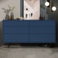 13.77" Wide Modern Accent Chest with 6 Drawers and 4 Straight Black Legs 59"L x 14"W x 31"H Blue Clearhalo 'Cabinets & Chests' 'cabinets_chests' 'furn' 'furn_cabinets_chests' 'Furniture' 'Living Room Furniture' 5682654