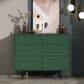 13.77" Wide Modern Accent Chest with 6 Drawers and 4 Straight Black Legs 39"L x 14"W x 31"H Green Clearhalo 'Cabinets & Chests' 'cabinets_chests' 'furn' 'furn_cabinets_chests' 'Furniture' 'Living Room Furniture' 5682656