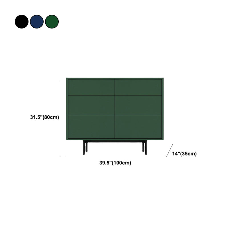 13.77" Wide Modern Accent Chest with 6 Drawers and 4 Straight Black Legs Clearhalo 'Cabinets & Chests' 'cabinets_chests' 'furn' 'furn_cabinets_chests' 'Furniture' 'Living Room Furniture' 5682665