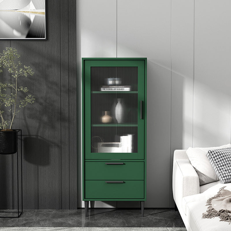 Wooden Accent Cabinet with Glass Door and 2 - Drawer 11.81" Wide Side Cabinet 12"L x 49"W x 20"H Green Clearhalo 'Cabinets & Chests' 'cabinets_chests' 'furn' 'furn_cabinets_chests' 'Furniture' 'Living Room Furniture' 5682673