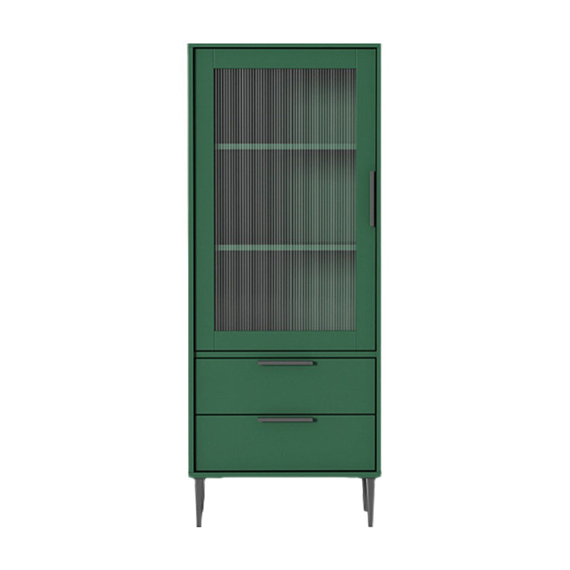 Wooden Accent Cabinet with Glass Door and 2 - Drawer 11.81" Wide Side Cabinet Clearhalo 'Cabinets & Chests' 'cabinets_chests' 'furn' 'furn_cabinets_chests' 'Furniture' 'Living Room Furniture' 5682674