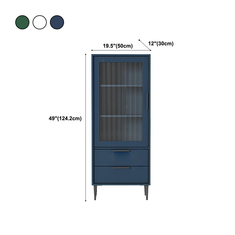 Wooden Accent Cabinet with Glass Door and 2 - Drawer 11.81" Wide Side Cabinet Clearhalo 'Cabinets & Chests' 'cabinets_chests' 'furn' 'furn_cabinets_chests' 'Furniture' 'Living Room Furniture' 5682691