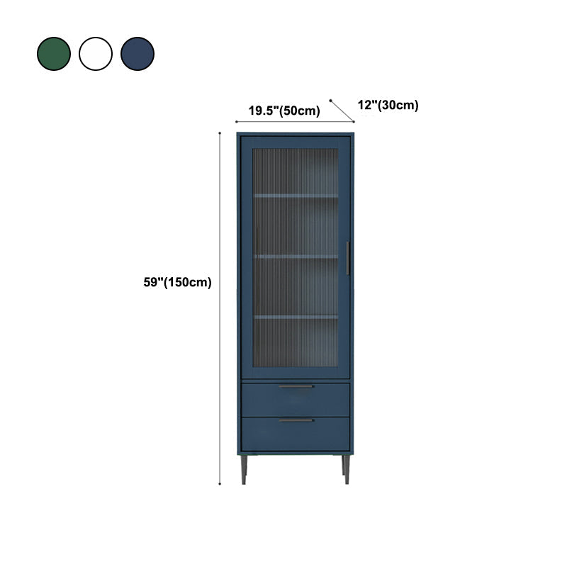 Wooden Accent Cabinet with Glass Door and 2 - Drawer 11.81" Wide Side Cabinet Clearhalo 'Cabinets & Chests' 'cabinets_chests' 'furn' 'furn_cabinets_chests' 'Furniture' 'Living Room Furniture' 5682692