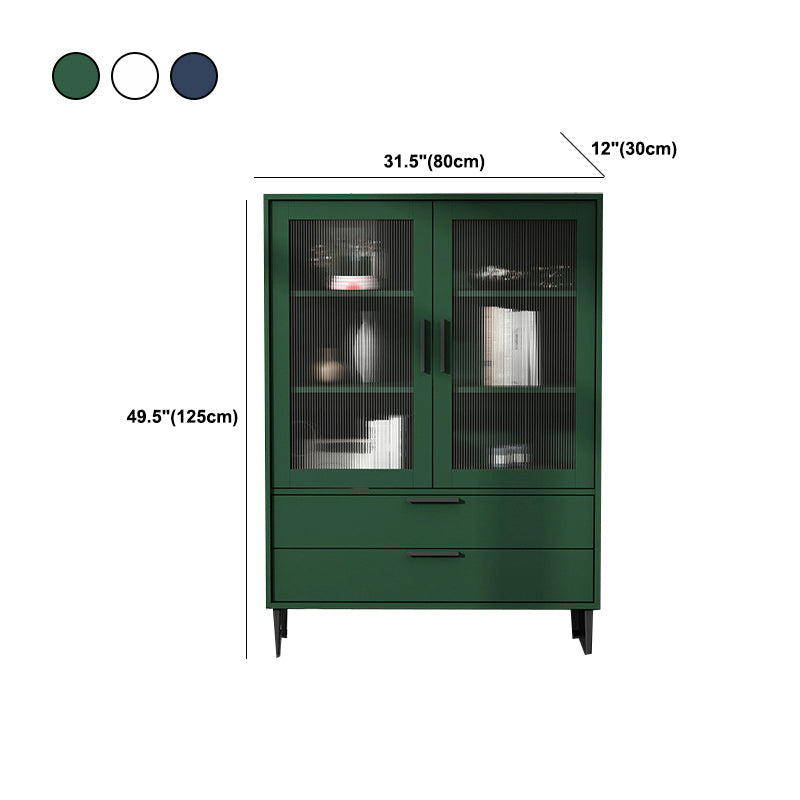 Wooden Accent Cabinet with Glass Door and 2 - Drawer 11.81" Wide Side Cabinet Clearhalo 'Cabinets & Chests' 'cabinets_chests' 'furn' 'furn_cabinets_chests' 'Furniture' 'Living Room Furniture' 5682694