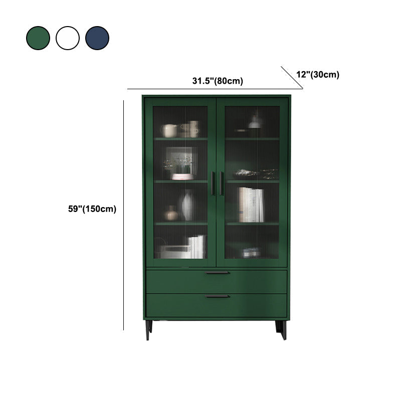 Wooden Accent Cabinet with Glass Door and 2 - Drawer 11.81" Wide Side Cabinet Clearhalo 'Cabinets & Chests' 'cabinets_chests' 'furn' 'furn_cabinets_chests' 'Furniture' 'Living Room Furniture' 5682695