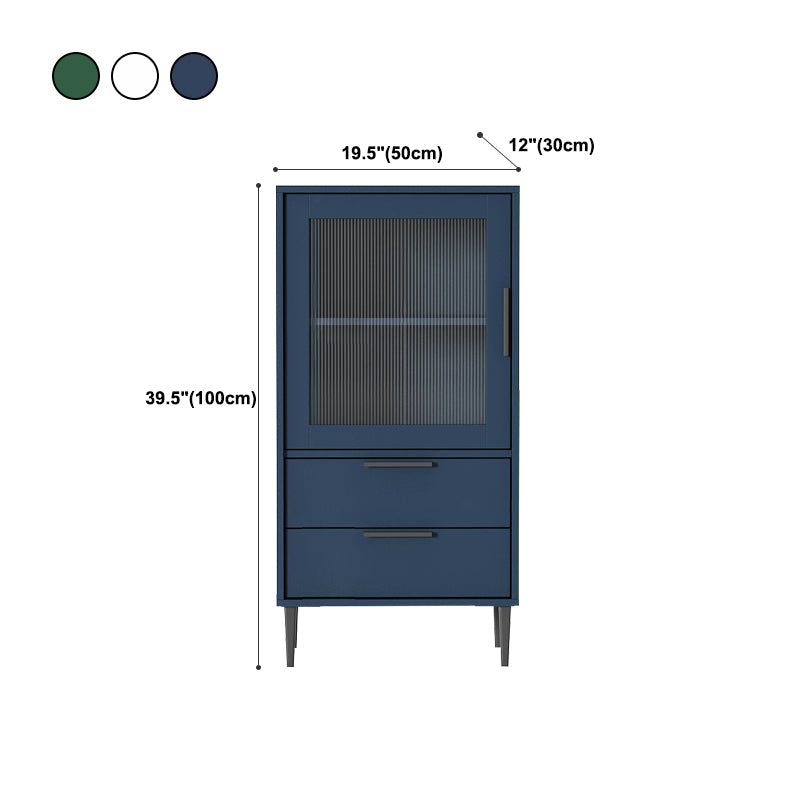 Wooden Accent Cabinet with Glass Door and 2 - Drawer 11.81" Wide Side Cabinet Clearhalo 'Cabinets & Chests' 'cabinets_chests' 'furn' 'furn_cabinets_chests' 'Furniture' 'Living Room Furniture' 5682696