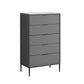 Modern Accent Chest with Soft Close Drawers 15.74" Wide Pine Chest