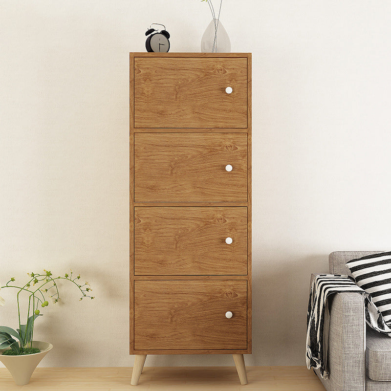 9.44" Wide Storage Cabinet with Doors Contemporary Wooden Accent Cabinet Walnut 4 Clearhalo 'Cabinets & Chests' 'cabinets_chests' 'furn' 'furn_cabinets_chests' 'Furniture' 'Living Room Furniture' 5682818