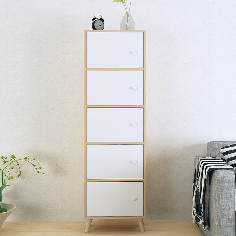 9.44" Wide Storage Cabinet with Doors Contemporary Wooden Accent Cabinet Natural Wood White 5 Clearhalo 'Cabinets & Chests' 'cabinets_chests' 'furn' 'furn_cabinets_chests' 'Furniture' 'Living Room Furniture' 5682826