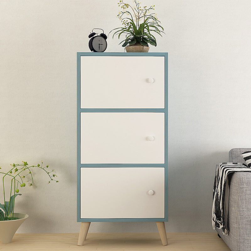 9.44" Wide Storage Cabinet with Doors Contemporary Wooden Accent Cabinet Blue-White 3 Clearhalo 'Cabinets & Chests' 'cabinets_chests' 'furn' 'furn_cabinets_chests' 'Furniture' 'Living Room Furniture' 5682830